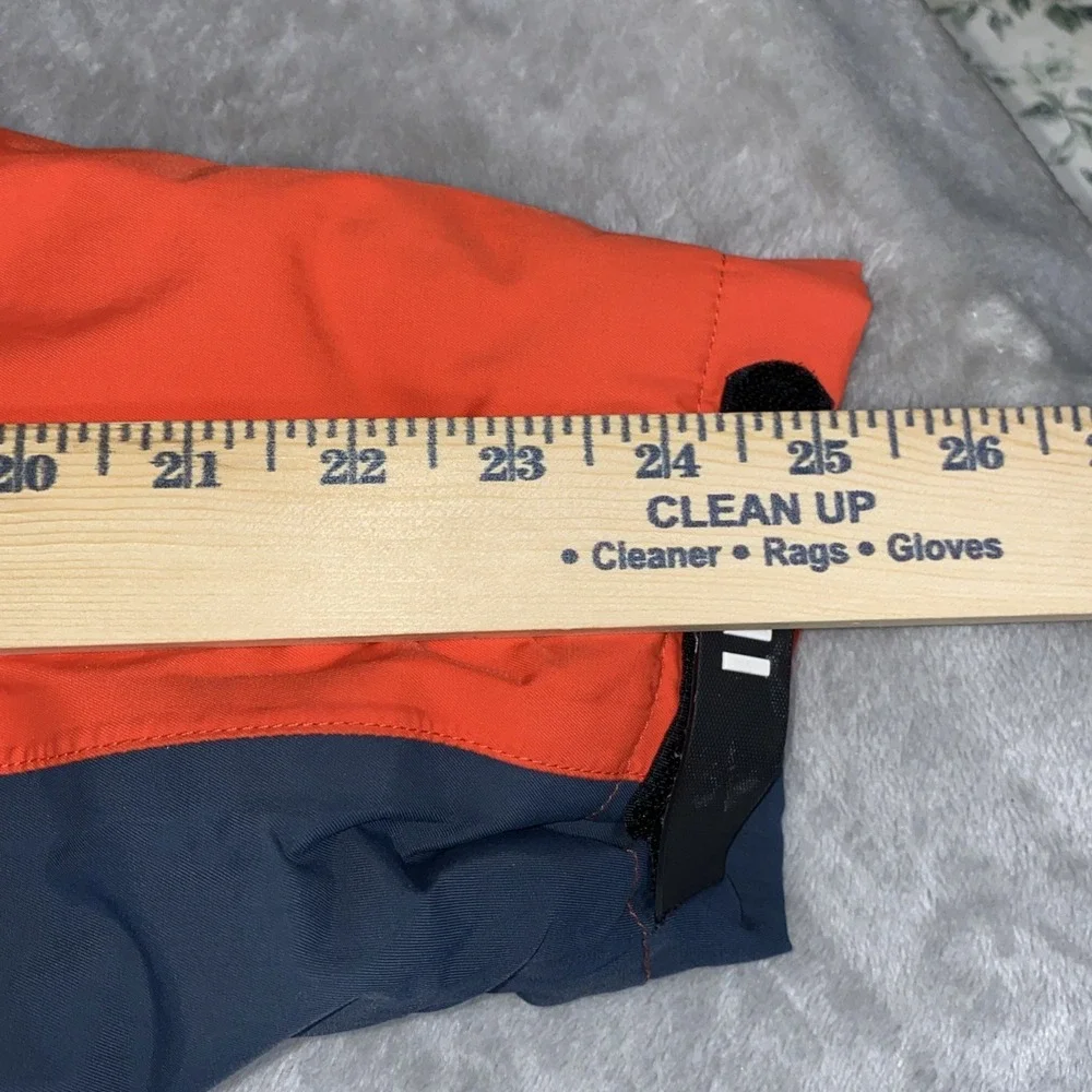 Lands End The Squall Mens XL Orange Blue Water Windproof Quilted  Lined Parka